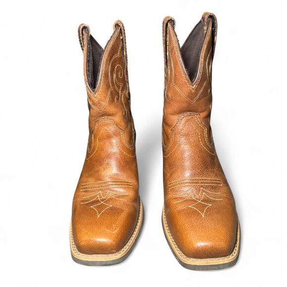 Justin Women’s Size 7B Brown Leather Western Cowboy Boots Square Toe L9510 - Picture 8 of 8